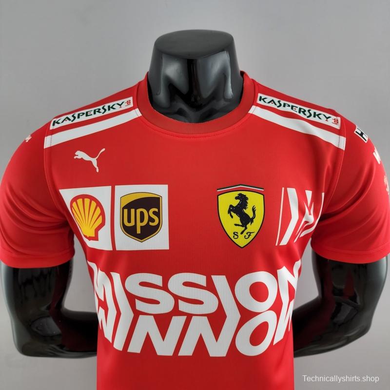 2022 F1 Ferrari  RED T-shirts Full Sponsor #0007