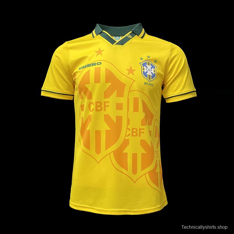 Retro 1994 Brazil Home Soccer Jersey