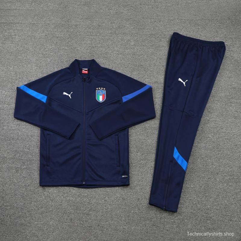 2022 Italy Navy Full Zipper Jacket+Long Pants