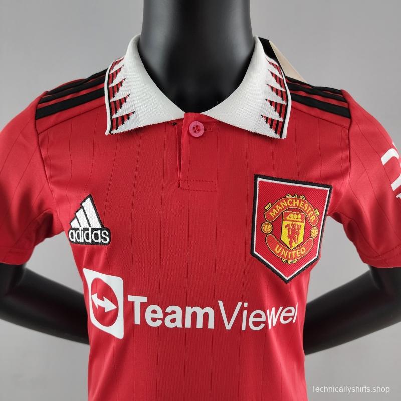 22/23 Kids Manchester United Home SIZE16-28 Soccer Jersey