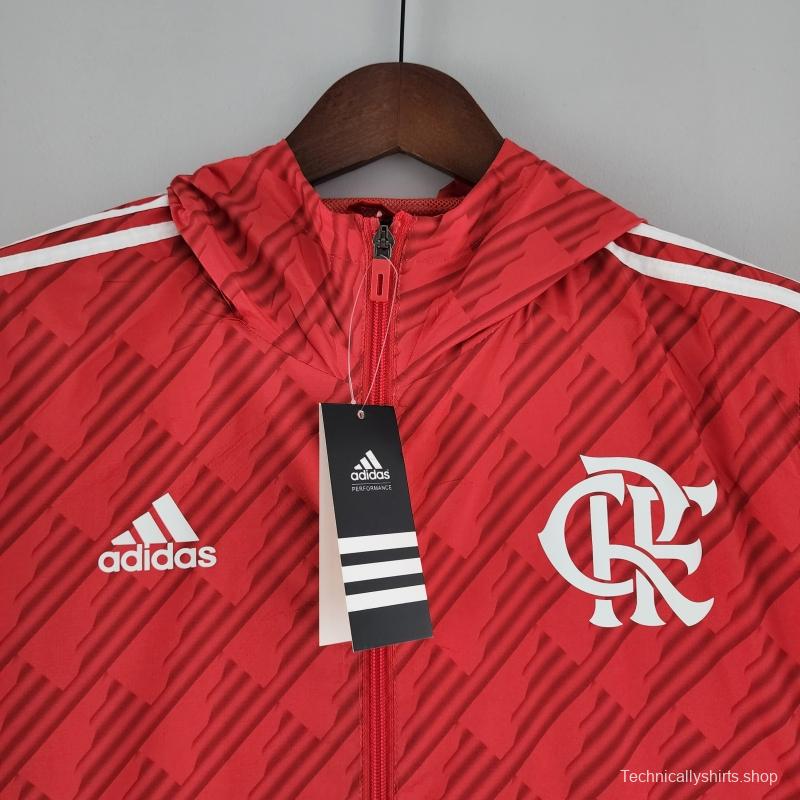 2022 Flamengo Windbreaker Red White Edge