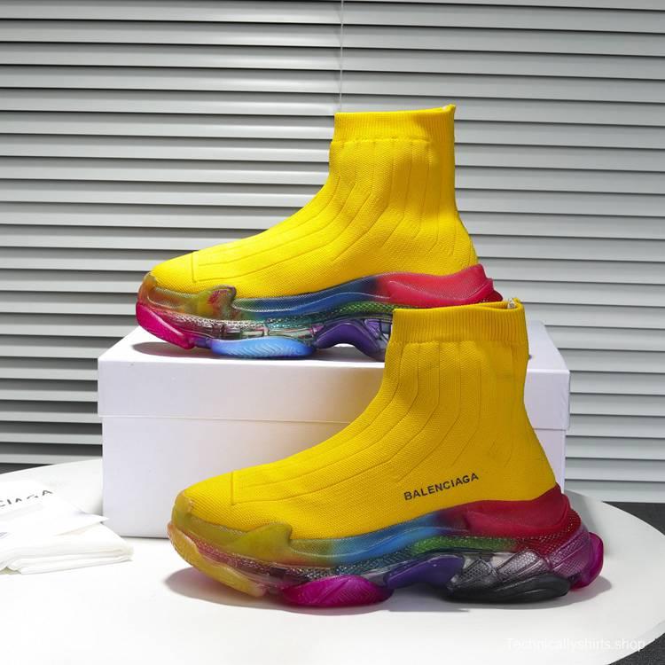 Men/Women Balenciaga Speed Yellow Sneaker