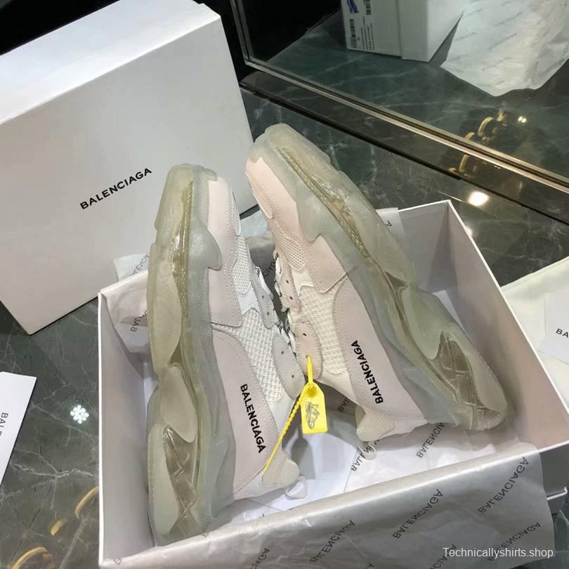 Men/Women Balenciaga Triple S MutiColor Clear Sole White Sneaker Item 6380380