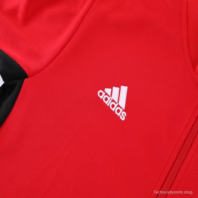 2023 Adidas Red Black Full Zipper Jacket +Pants