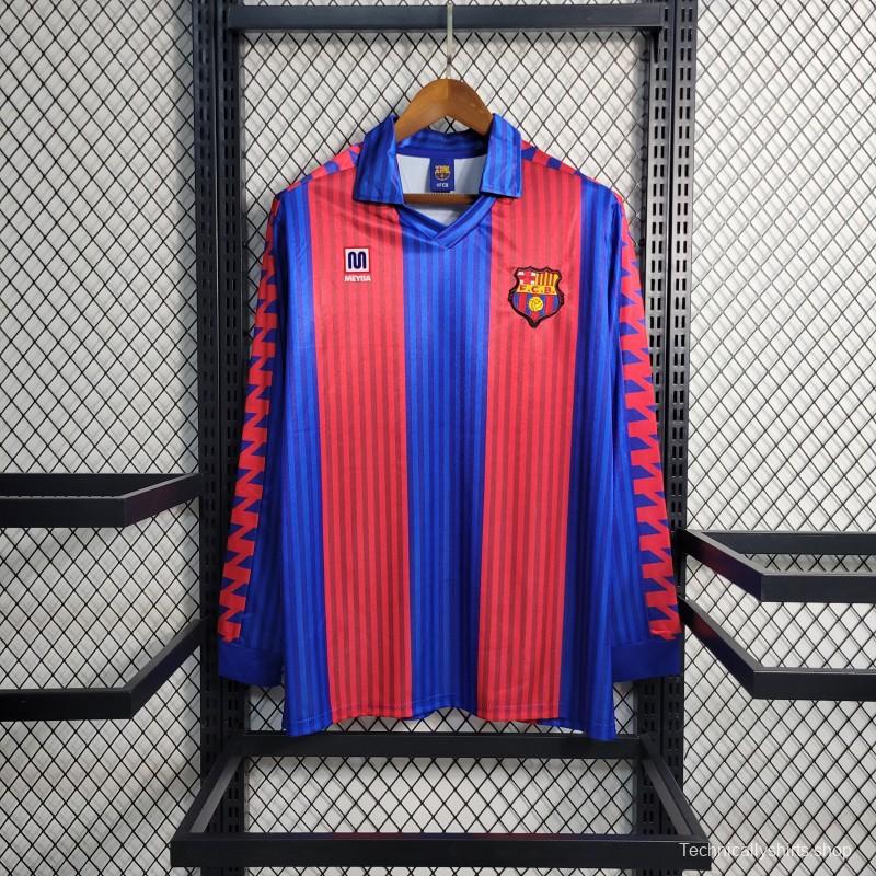 Retro 91/92 Barcelona Home Long Sleeve Jersey