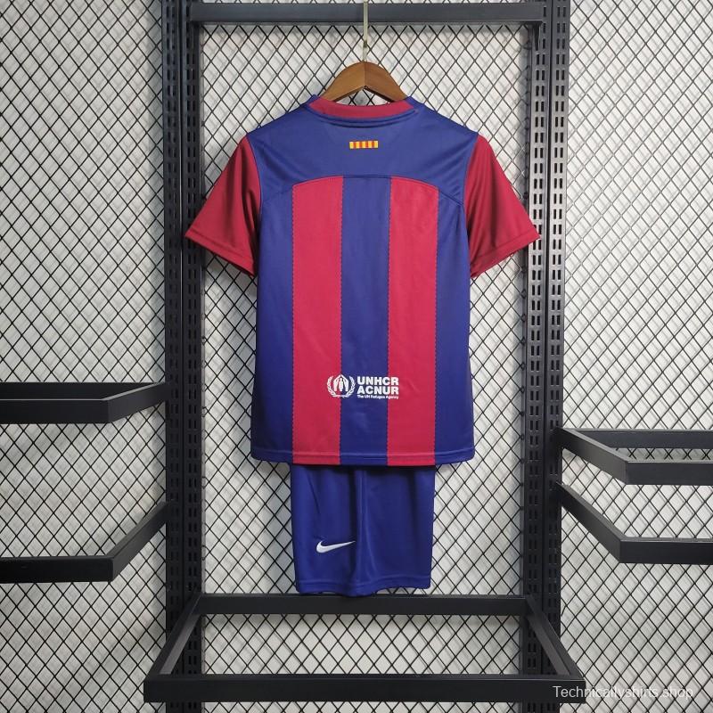 23-24 KIDS Barcelona Home Jersey