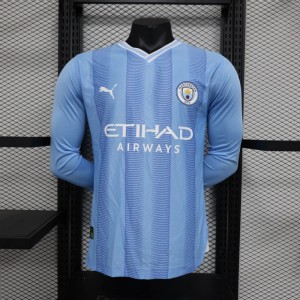 Player Version 23/24 Manchester City Home Long Sleeve Jersey