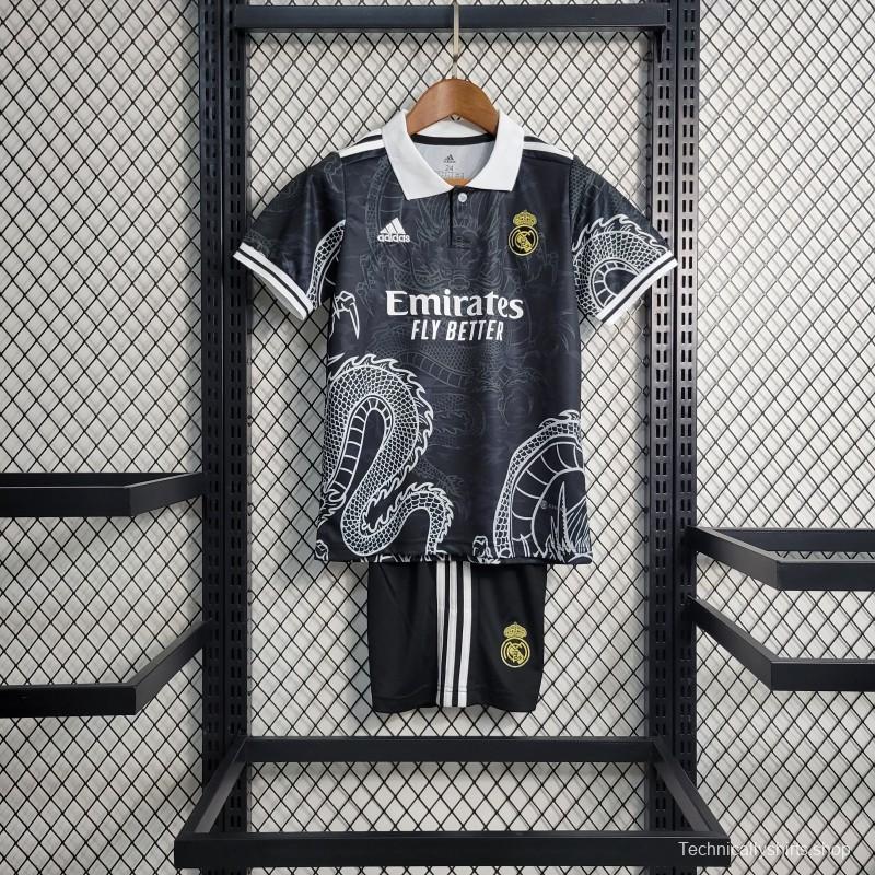 23-24 Kids Real Madrid Special Edition Black Dragon Jersey Size 16-28