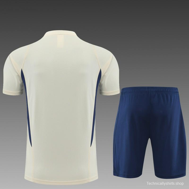 2023 Italy Light Yellow Short Sleeve+Shorts