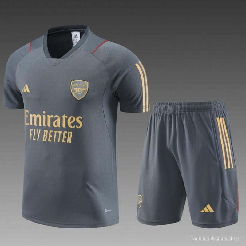 23 24 Arsenal Grey Short Sleeve+Shorts