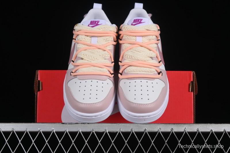 Nike Court Borough Rose Pink Customized  Non-Slip Wear-Resistant Low-Top Sneakers