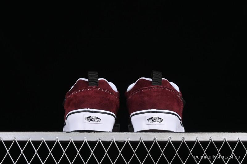 Vans Classics Knu Skool Chunky Tongue Retro Sneakers in Wine Red - VN0009QC02Y