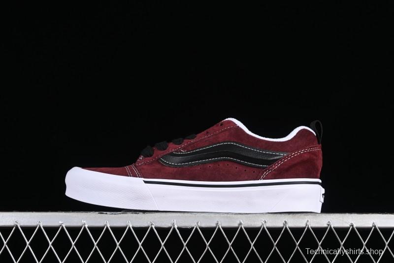 Vans Classics Knu Skool Chunky Tongue Retro Sneakers in Wine Red - VN0009QC02Y