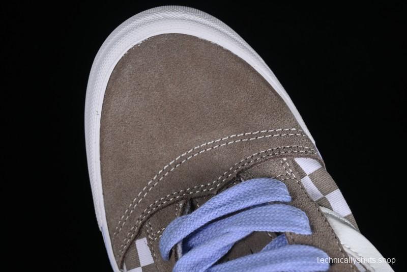 Vans Classics Knu Skool Retro Chunky Sneakers in Light Brown/Lilac Checkerboard - VN0009QC0AK