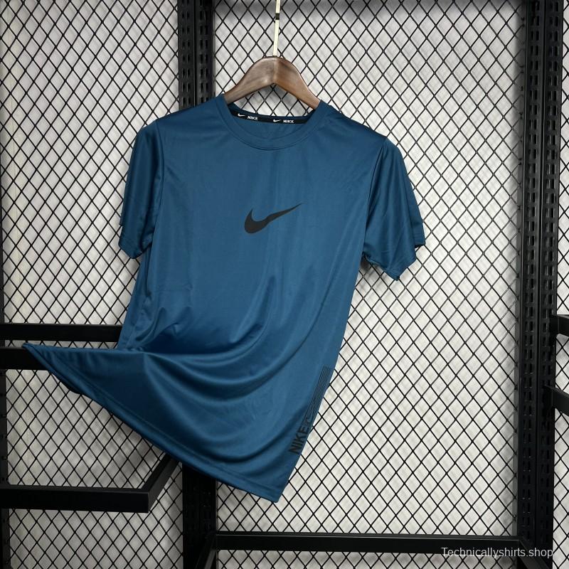 2024 Nike Ocean Blue Cotton T-shirt  #1032