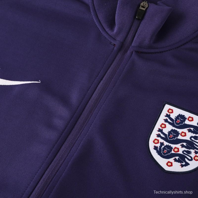 2024 England Navy Full Zipper Jacket +Long Pants