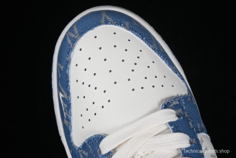 Nike SB Dunk Low MLB Collaboration - Blue Denim Anniversary Custom Low-Top Casual Sneakers - DQ1098-348