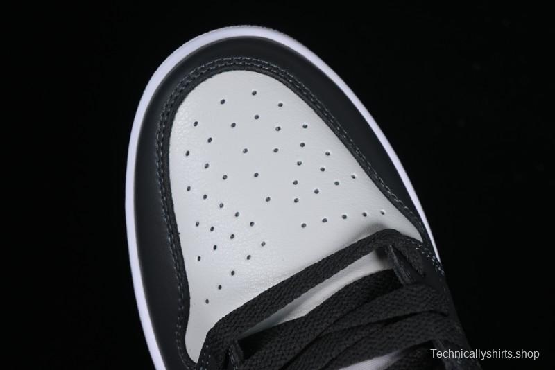 Nike Air Jordan 1 Low AJ1 Black Grey Blue Swoosh Low-Top Lifestyle Basketball Shoes - DC0774-040