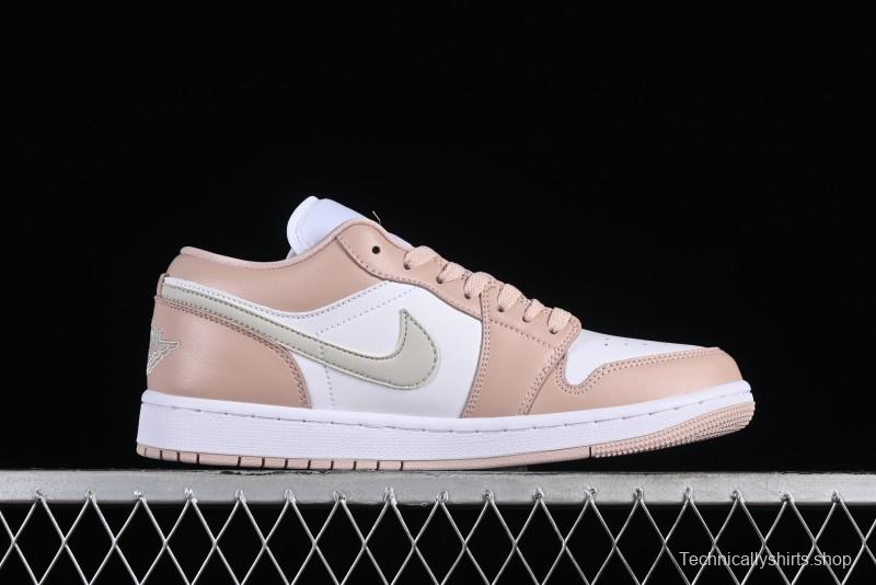 Nike Air Jordan 1 Low AJ1 White Pink Low-Top Casual Sneakers - DC0774-120