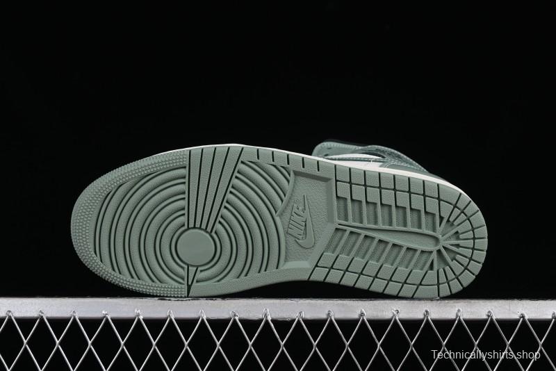 Nike Air Jordan 1 Mid AJ1 Basketball Shoes in Fresh Warm Green - BQ6472-130
