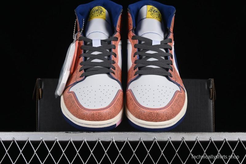 Nike Air Jordan 1 Mid "Flight Vintage" Retro Basketball Shoes with Washed Color Design - FV3619-106