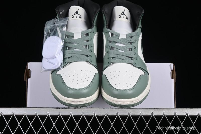 Nike Air Jordan 1 Mid AJ1 Basketball Shoes in Fresh Warm Green - BQ6472-130