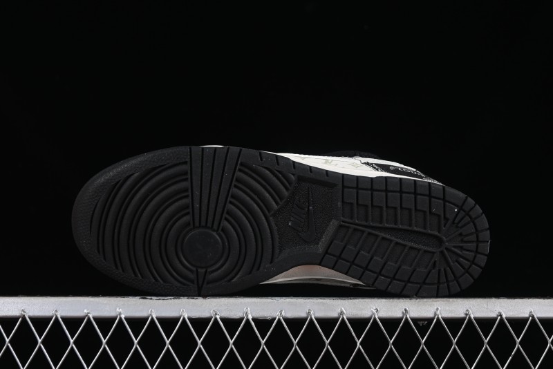 Nike SB Dunk Low LV Collaboration - Black Denim Print Anniversary High-End Custom Low-Top Casual Skate Shoes - SJ2068-238