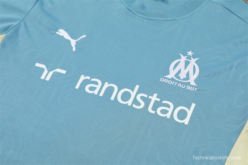 24/25 Olympique Marseille Blue Short Sleeve Jersey+Shorts