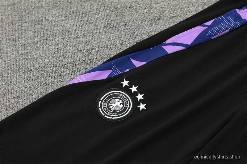 2024 Germany Purple Half Zipper Jacket+Long Pants