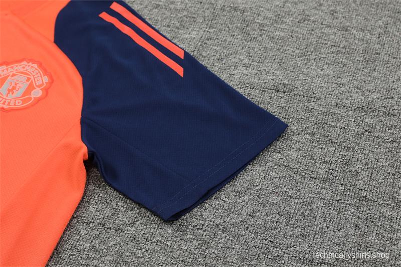 24/25 Manchester United Orange Short Sleeve Jersey+Shorts