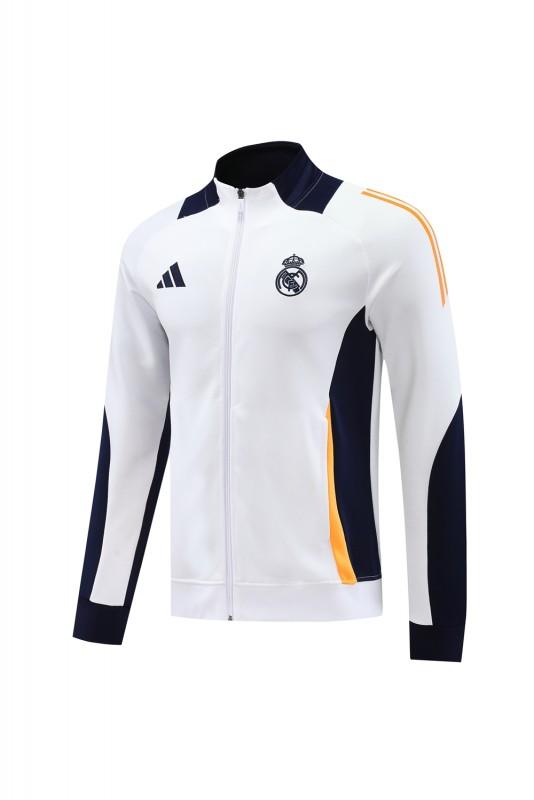 24/25 Real Madrid White Full Zipper Jacket +Long Pants