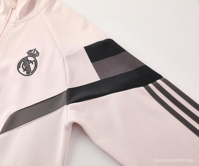 24/25 Real Madrid Light Pink Full Zipper Jacket +Long Pants