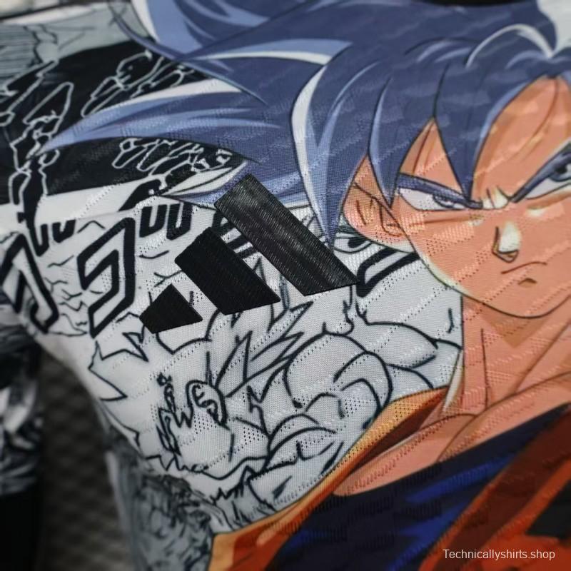 Player Version 2025 Japan White with Dragon Ball Goku Graphic Jersey