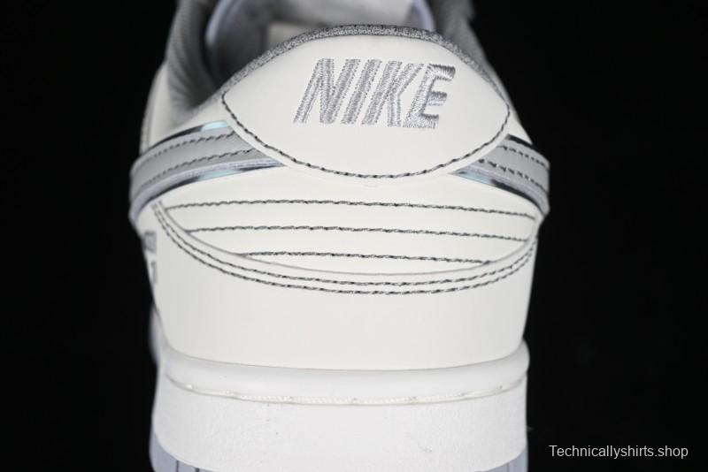 Nike SB Dunk Low OFF-WHITE Collaboration - Light Beige Grey Check Anniversary High-End Custom Low-Top Casual Sneakers - DJ2024-001