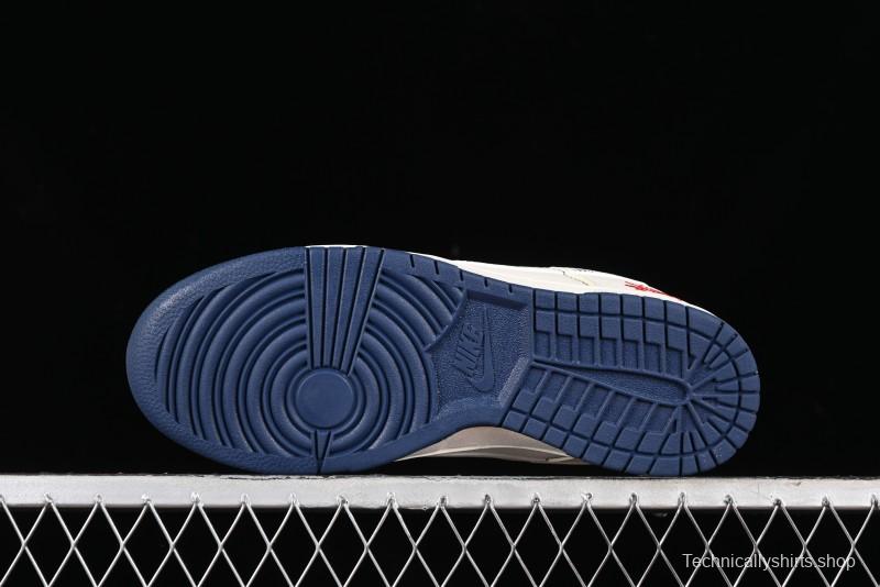 Nike SB Dunk Low Stussy Collaboration - Off White Floral Swoosh Anniversary High-End Custom Low-Top Casual Skate Shoes - XY1688-001