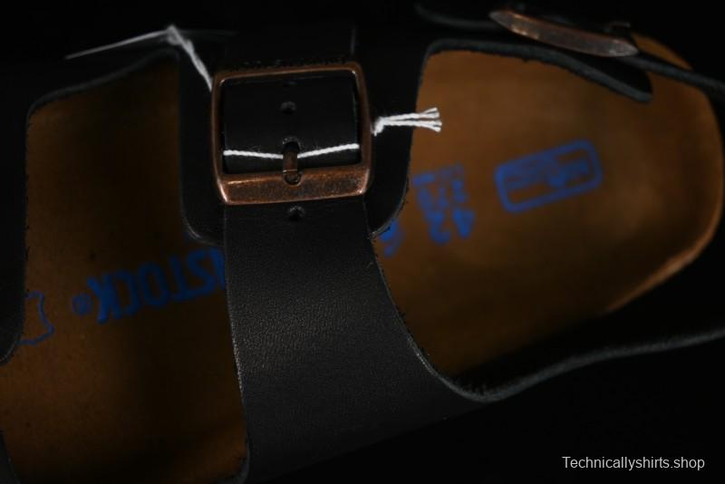 Birkenstock Birkenstock Sandals Series Black Leather with Soft Cushioning Cork Midsole - T.D4