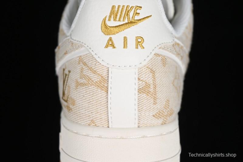 Nike Air Force 1 '07 Low V Collaboration - Khaki Mini Swoosh Low-Top Casual Sneakers - SJ2088-001