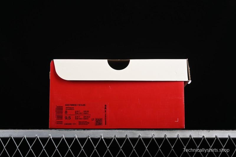 Nike Air Force 1 '07 Low Casual Sneakers with Anime-inspired Blue Spray Paint Design - CW2288-111