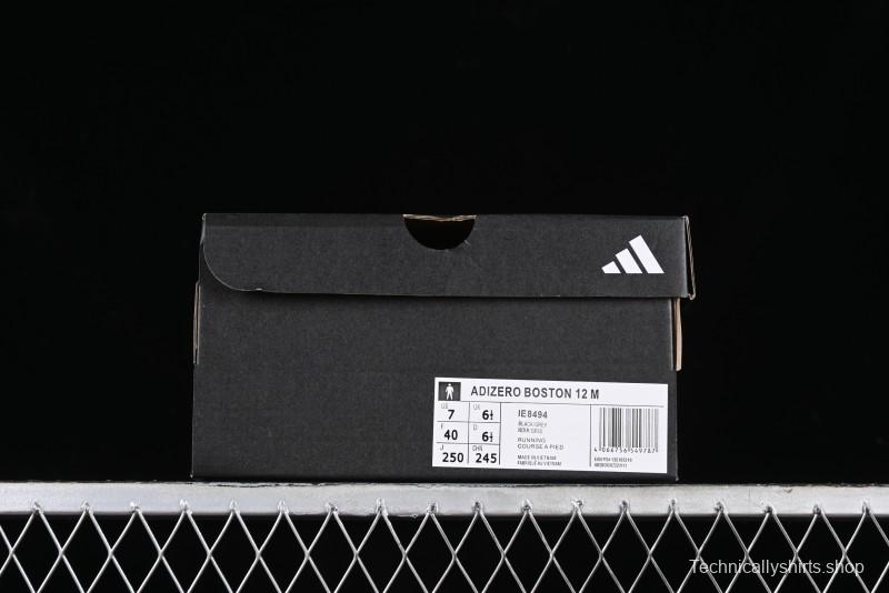 Adidas Adizero Boston 12 M Running Shoes Lightweight Breathable Low-Top with ENERGYROD Carbon Plate - IE8494