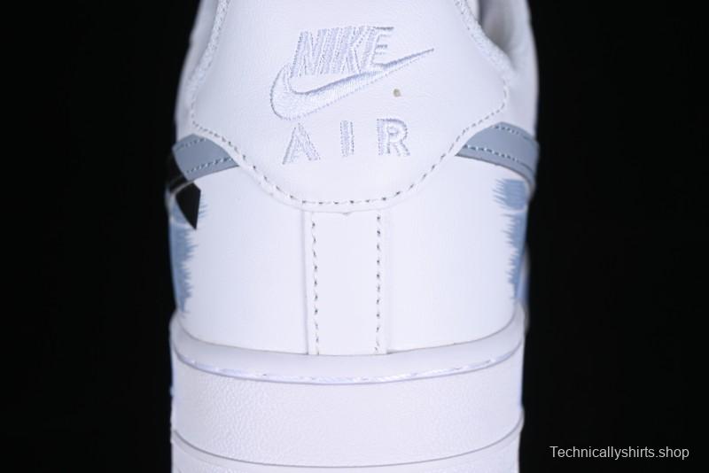 Nike Air Force 1 '07 Low Casual Sneakers with Two-Tone Shadow Swoosh and Custom Anime Art - CW2288-111