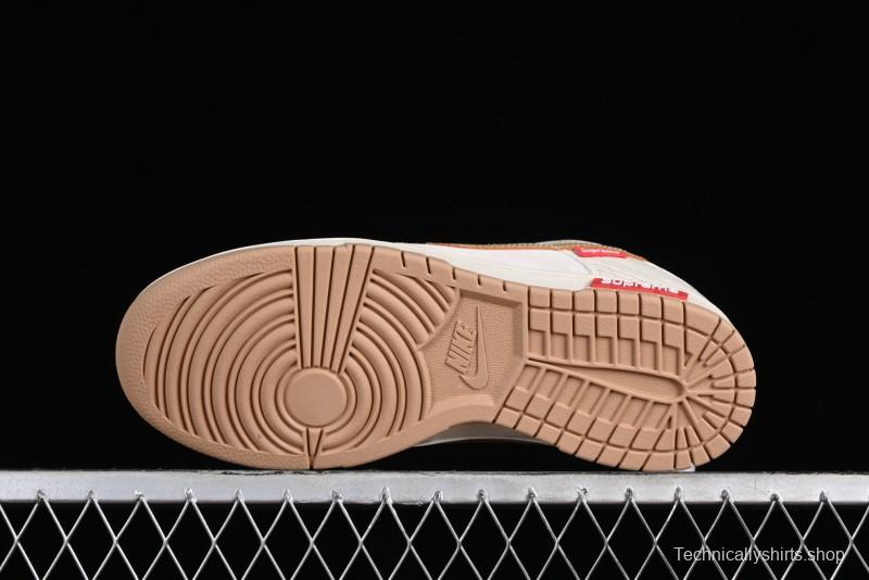 Supreme x Nike Dunk Low SB Skate Shoes with Zoom Air Cushion - XD6188-035