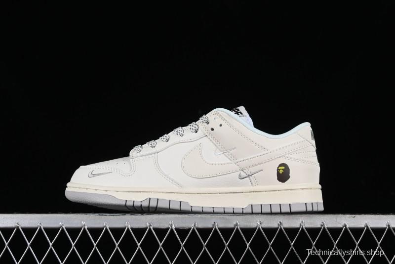 Nike SB Dunk Low "BAPE Collaboration - Arctic Fox" Anniversary High-End Custom Low-Top Casual Sneakers - XD6188-018