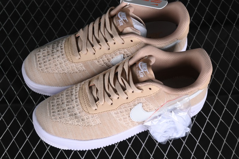 Nike Air Force 1 '07 Low 2.0 Khaki Flyknit Casual Sneakers - CI0051-200