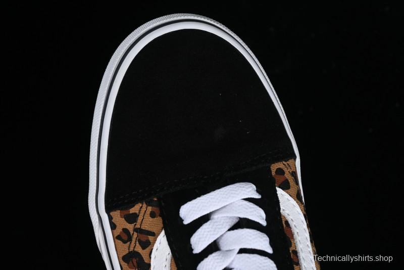 Vans Old Skool Classic Retro Low-Top Canvas Sneakers with Leopard Print and Slip-Resistant Sole - VN000CR5CJK