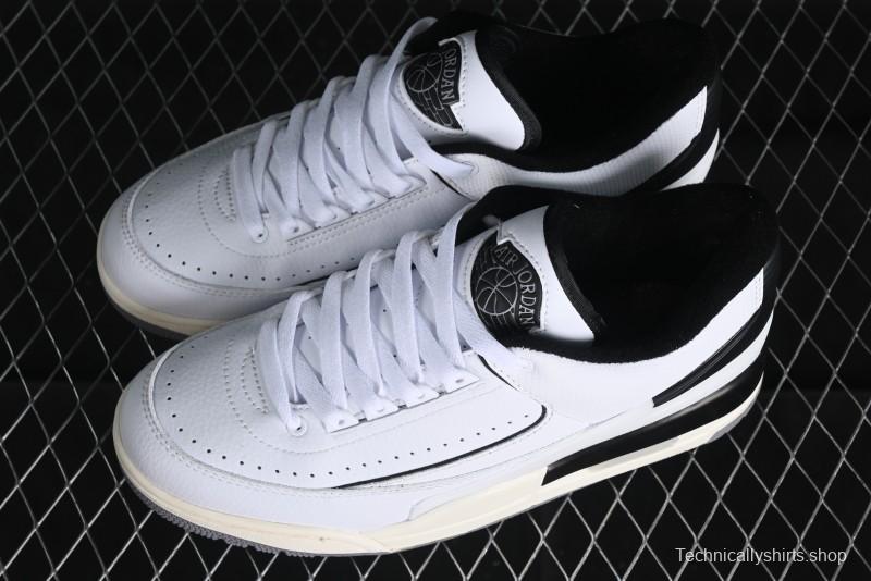 Nike Air Jordan 2/3 Retro Low Top Basketball Shoes in White/Black/Sail/Cement Grey - FD0383-100
