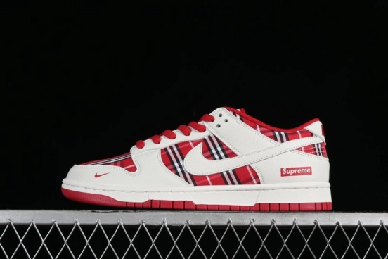 Nike SB Dunk Low Supreme - Plaid Colorway Low-Top Casual Skateboarding Shoes - SU1853-512