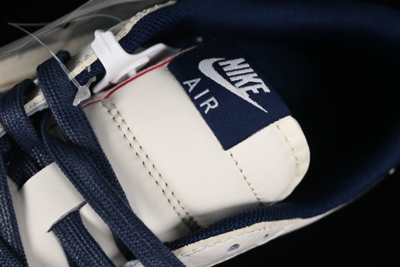 Nike Travis Scott x Fragment Design x Air Jordan 1 Low OG SP AJ1 Supreme Collaboration - White Navy Blue Low Top Casual Sneakers - XZ116