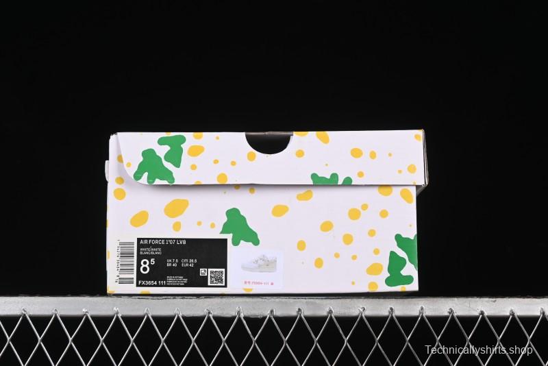 Nike Air Force 1 '07 Low Beige Deconstructed Swoosh Casual Sneakers - FX3654-111