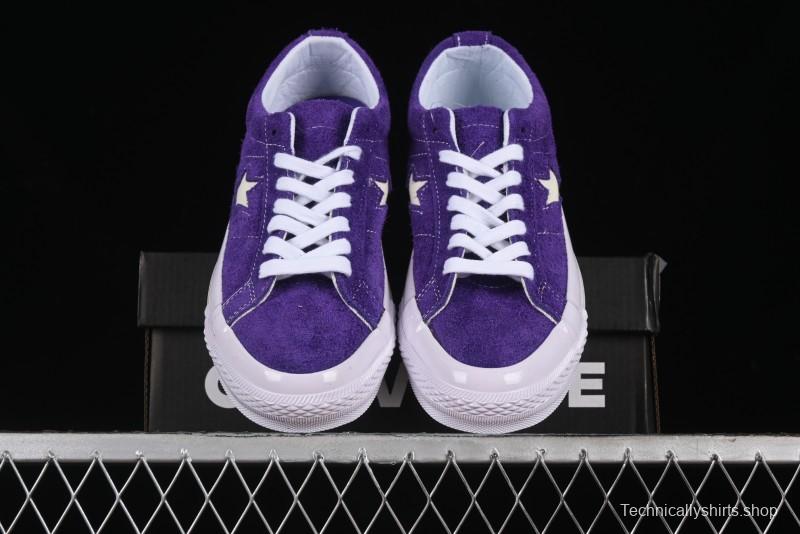 Converse One Star Retro Low-Top Skate Shoes in Purple Suede - 171586C