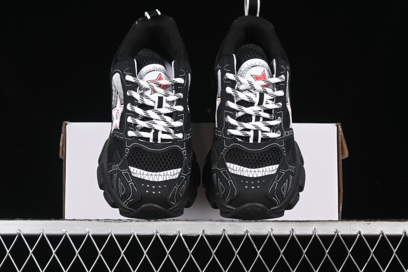 Dior Chrono Round Toe Lace-Up Lifestyle Casual Running Sneakers - 6865 WHITE BLACK